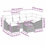 vidaXL Ensemble de Canapé de Jardin 6 Pièces avec Coussins Rattan Poly Noir