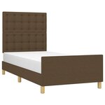 vidaXL Cadre de lit sans matelas marron foncé 90x200 cm tissu