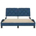 vidaXL Cadre de lit avec LED sans matelas bleu 140x200 cm tissu