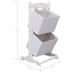 vidaXL Support à panier 2 niveaux Blanc 35x35x72 cm Bois