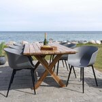 4 Fauteuils de jardin gris RODA