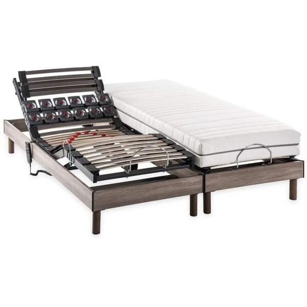 Ensemble matelas + sommier relaxation électrique - 2 x 80 x 200 cm - Matelas ressorts ensachés