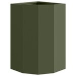 vidaXL Jardinière d'Angle Vert olive 30 x 30 x 50 cm Acier