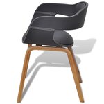 vidaXL Chaises à manger lot de 4 noir bois courbé et similicuir