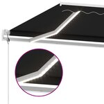 vidaXL Auvent automatique capteur de vent et LED 300x250 cm Anthracite