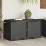 vidaXL Armoire de rangement jardin noir 110x55x60 5 cm résine tressée