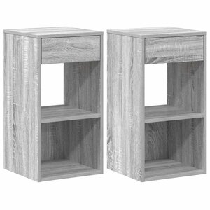 vidaXL Tables de chevet avec tiroir 2 Pièces sonoma gris 35x34x66 5 cm