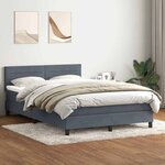 vidaXL Sommier à lattes de lit et matelas et LED gris foncé 160x210cm velours
