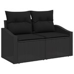 vidaXL Ensemble de Canapé de Jardin 6 Pièces avec Coussins Rattan Poly Noir