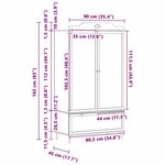 vidaXL Armoire Tableau Noir avec porte Gris et blanc Bois d'ingénierie