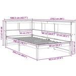 vidaXL Lit bibliothèque sans matelas blanc 90x200cm bois de pin massif