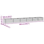 vidaXL Jardinière Gris clair 600 x 80 x 45 cm Acier