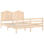 vidaXL Cadre de lit avec tête de lit 160x200 cm bois massif
