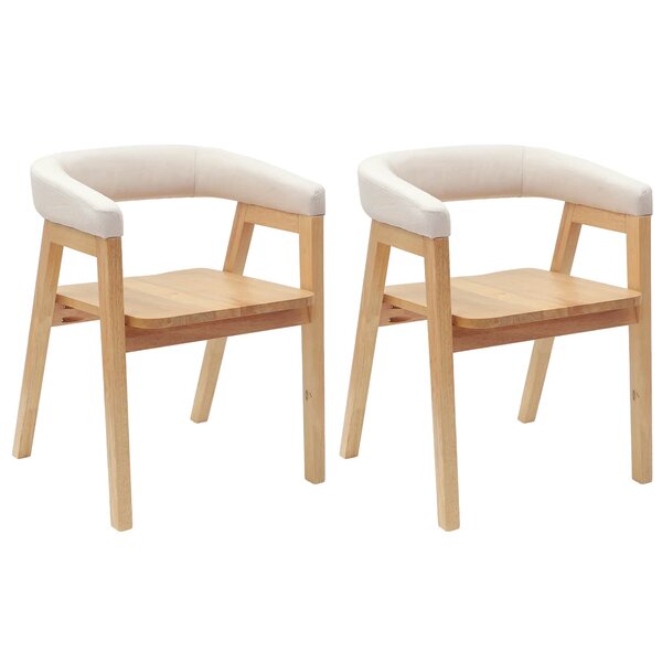 vidaXL Chaises de salle à manger 2 pc Bois de Caoutchouc Massif