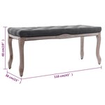 vidaXL Banc Lin Bois solide 110x38x48 cm Gris foncé