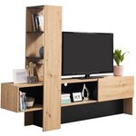 Meuble TV avec Rangement Bois de Chêne