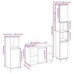 vidaXL Ensemble de mobilier de salle de bain 3 pièces en chêne artisan