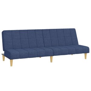 vidaXL Canapé-lit à 2 places bleu tissu
