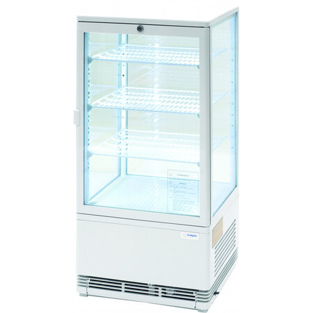 Vitrine réfrigérée 4 faces vitrées eclairage led 78 l - stalgast - blancr600a - acier inoxydable