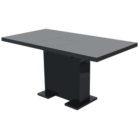 vidaXL Table à manger extensible noir brillant