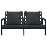 Salon de jardin meuble d'extérieur ensemble de mobilier 4 pièces avec coussins aluminium gris foncé 02_0016078