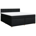 vidaXL Sommier à lattes de lit avec matelas Noir 180x200 cm Tissu