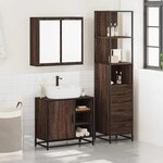 vidaXL Ensemble de meubles de salle de bain 3 Pièces Chêne marron