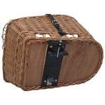 vidaXL Panier arrière de vélo avec couvercle 55x31x36 cm Saule naturel