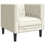 vidaXL Fauteuil Chesterfield crème velours
