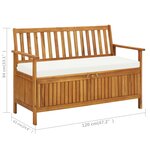 vidaXL Banc de rangement de jardin Bois d'acacia solide 120x63x84 cm