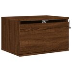 vidaXL Tables de chevet murales avec lumières LED 2 Pièces chêne marron