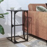 vidaXL Table d'appoint avec verre transparent 40x30x61 5 cm acier