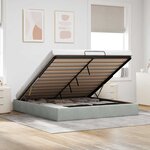 VidaXL Cadre de lit ottoman sans matelas gris clair 200x200 cm velours