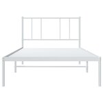 vidaXL Cadre de lit métal sans matelas avec tête de lit blanc 90x190cm