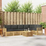 vidaXL Ensemble de canapés d'extérieur 7 Pièces Blanc et anthracite