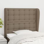 vidaXL Tête de lit avec oreilles Taupe 103x23x118/128 cm Tissu