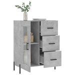 vidaXL Buffet gris béton 69 5x34x90 cm bois d'ingénierie