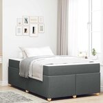vidaXL Cadre de lit avec matelas Gris foncé 120 x 190 cm tissu
