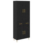 vidaXL Haut Armoire Chêne noir 69 5 x 34 x 180 cm Bois d'ingénierie