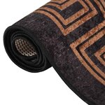 vidaXL Tapis lavable antidérapant 80x300 cm Noir et doré