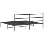 vidaXL Cadre de lit métal avec tête de lit noir 193x203 cm