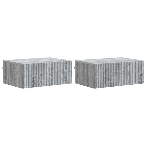 vidaXL Cabinet de chevet mural 2 Pièces Sonoma gris 49 x 34 5 x 20 cm