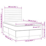 vidaXL Sommier à lattes de lit et matelas gris clair 120x190 cm tissu