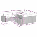 vidaXL Ensemble de canapés de jardin 11 Pièces et coussins rotin acacia