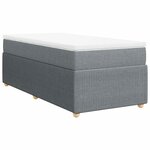 vidaXL Sommier à lattes de lit et matelas Gris clair 90x190 cm Tissu