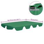 vidaXL Toit de rechange de balançoire vert 150/130x105/70 cm