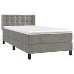 vidaXL Sommier à lattes de lit et matelas Gris clair 80x200 cm Velours
