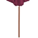 vidaXL Parasol avec mât en bois 300 cm Rouge bordeaux