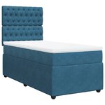 vidaXL Sommier à lattes de lit avec matelas bleu 90x190 cm velours