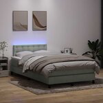 vidaXL Sommier à lattes de lit et matelas et LED gris clair 120x220cm velours